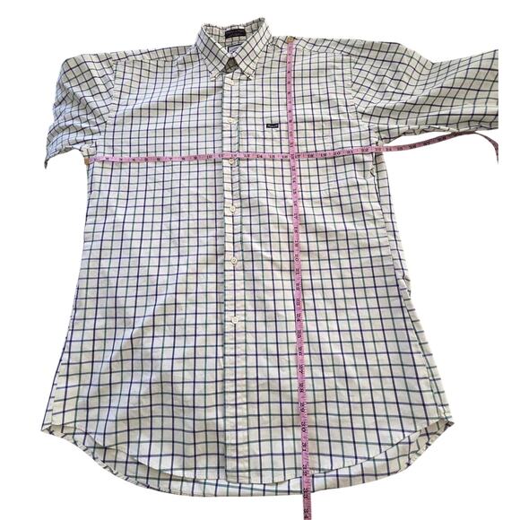 Faconnable XL Blue Green Plaid Shirt 100% Cotton Designer Albert Goldberg - Picture 8 of 9